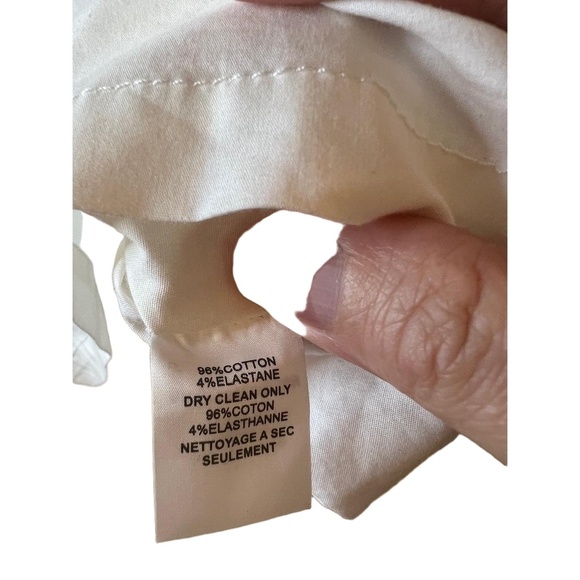 Trina Turk White Floral Embroidery 3/4 Sleeve Split Neckline Tunic Blouse Medium - Picture 6 of 12